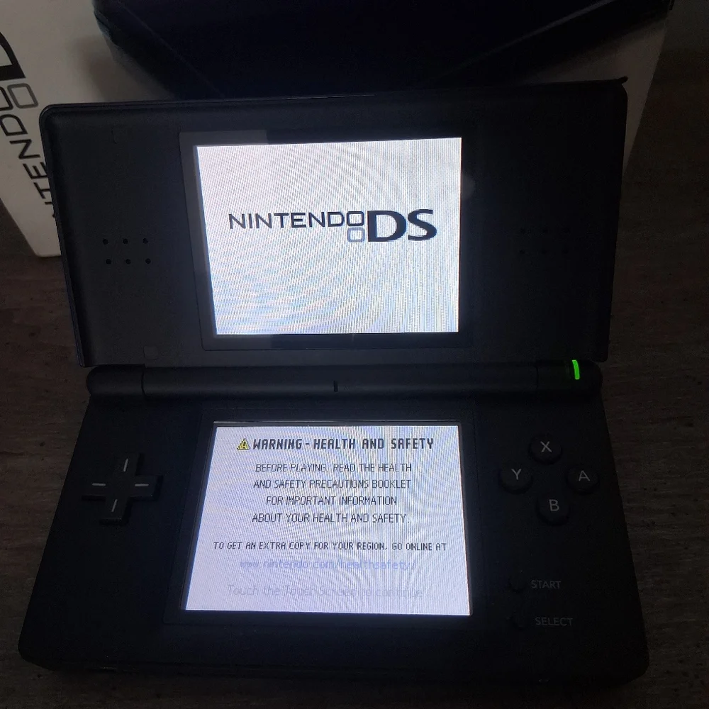 NINTENDO DS LITE SYSTEM COBALT BLUE BLACK CONSOLE ORIGINAL BOX